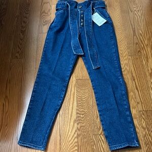NWT Leandro Blue Denim Jeans with Tie Belt